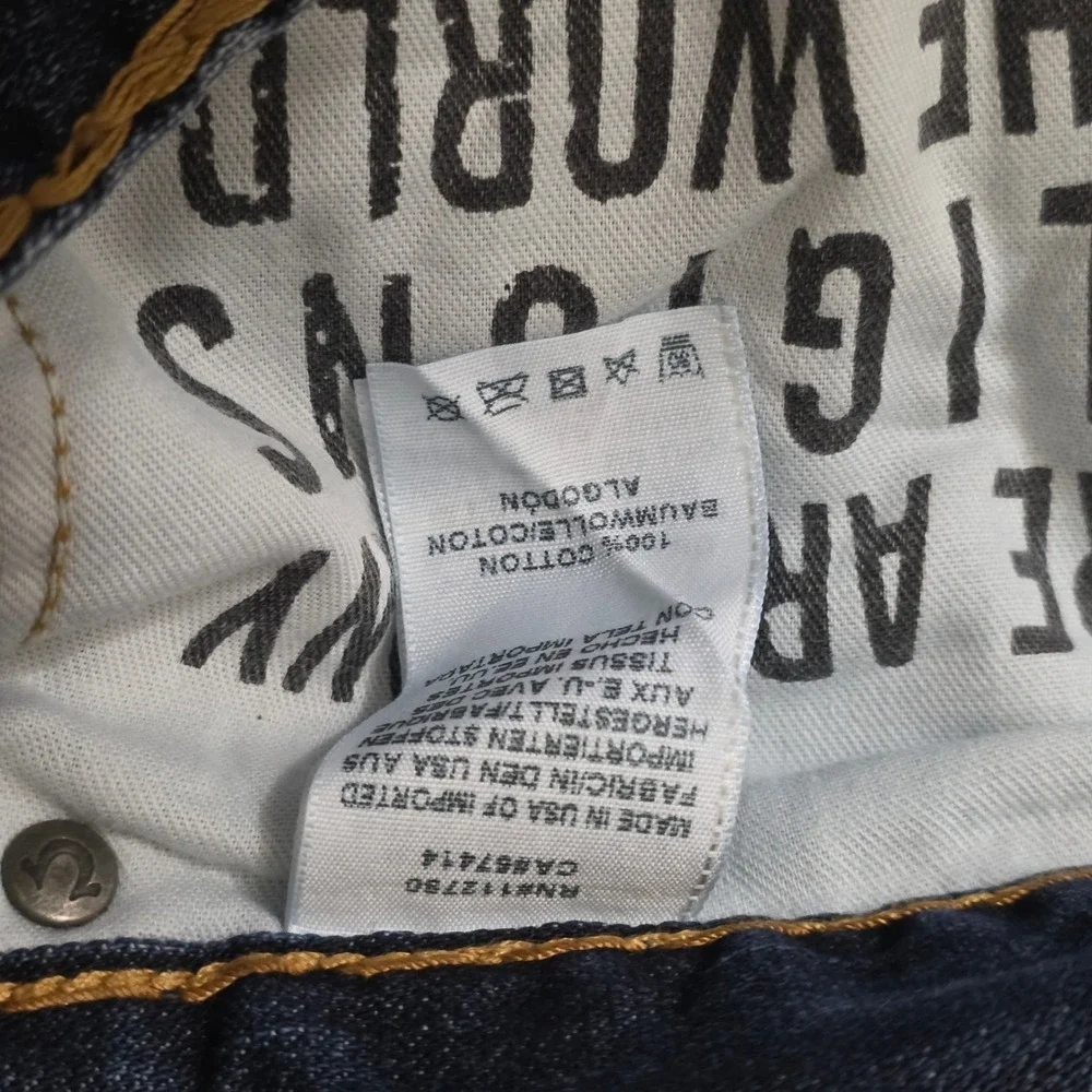 True Religion Geno Jeans Men 42W X 33L Blue Slim Fit Distressed Flap Pocket